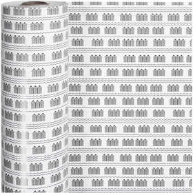 Gift wrap, bathhouse, W: 57 cm, 80 g, black, white, 150 m/ 1 roll [HOB-19014]