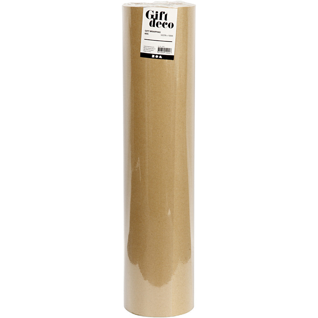 Wrapping Paper, W: 50 cm, 60 g, beige, 100 m/ 1 roll [HOB-19037]