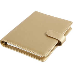 Planner, size 19x23,5x4 cm, ring folder, gold, 1 pc [HOB-192651]