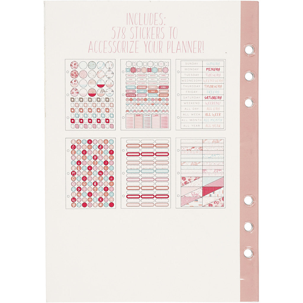 Sticker book, watercolor, A5, gold, red, coral, 1 pc [HOB-192657]