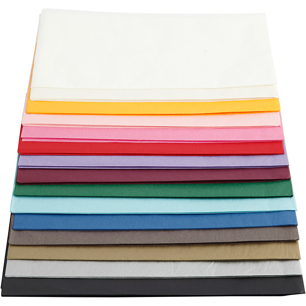 Tissue Paper, sheet 50x70 cm, 14 g, asstd colours, 30sheets [HOB20092]