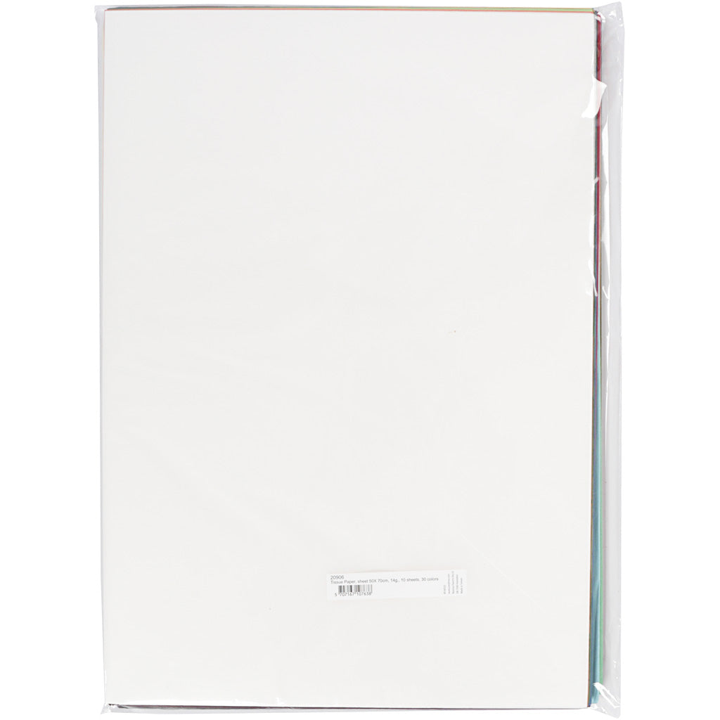 Tissue Paper, sheet 50x70 cm, 14 g, asstd colours, 300mixed sheets [HOB20906]