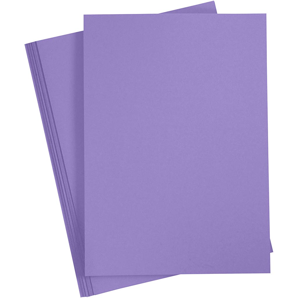 Card, A4, sheet 210x297 mm, 180 g, purple, 20 sheet
