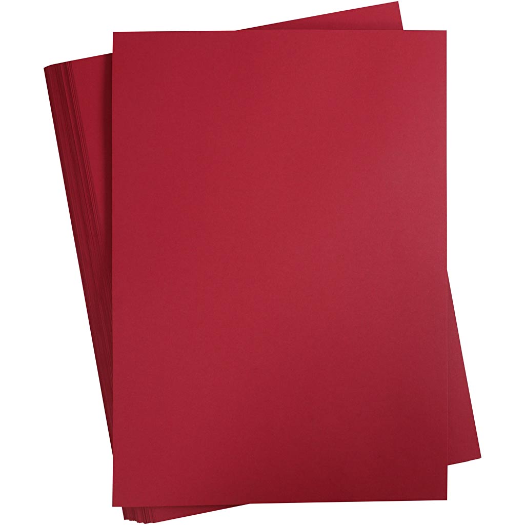 Card, A2, sheet 420x594 mm, 180 g, christmas red, 100 sheet