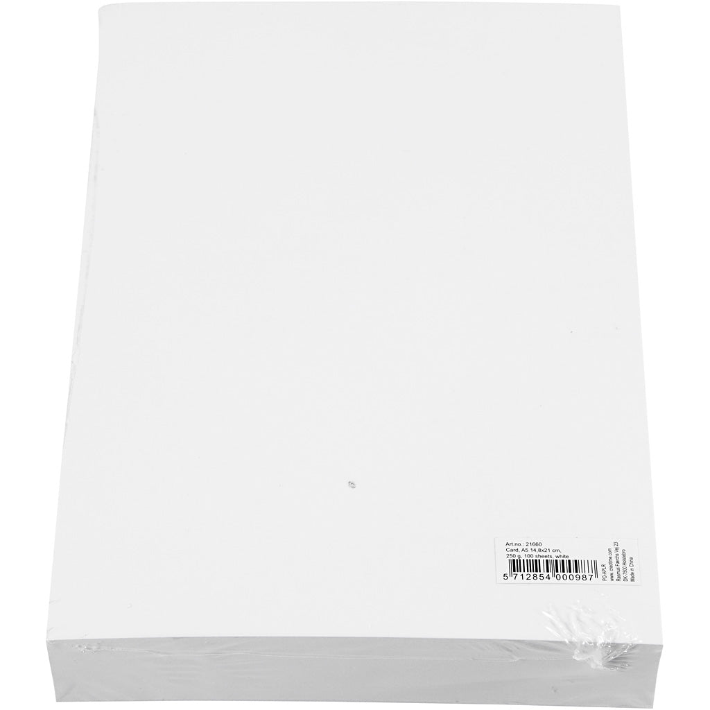 Card, A5 148x210 mm, 250 g, white, 100sheets [HOB21660]