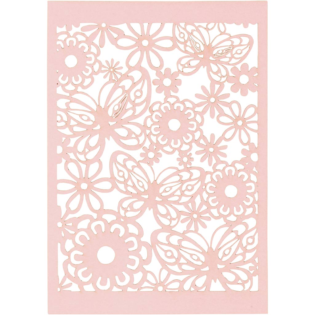 Lace Patterned cardboard, sheet 10,5x15 cm, 200 g, light red, 10 pc