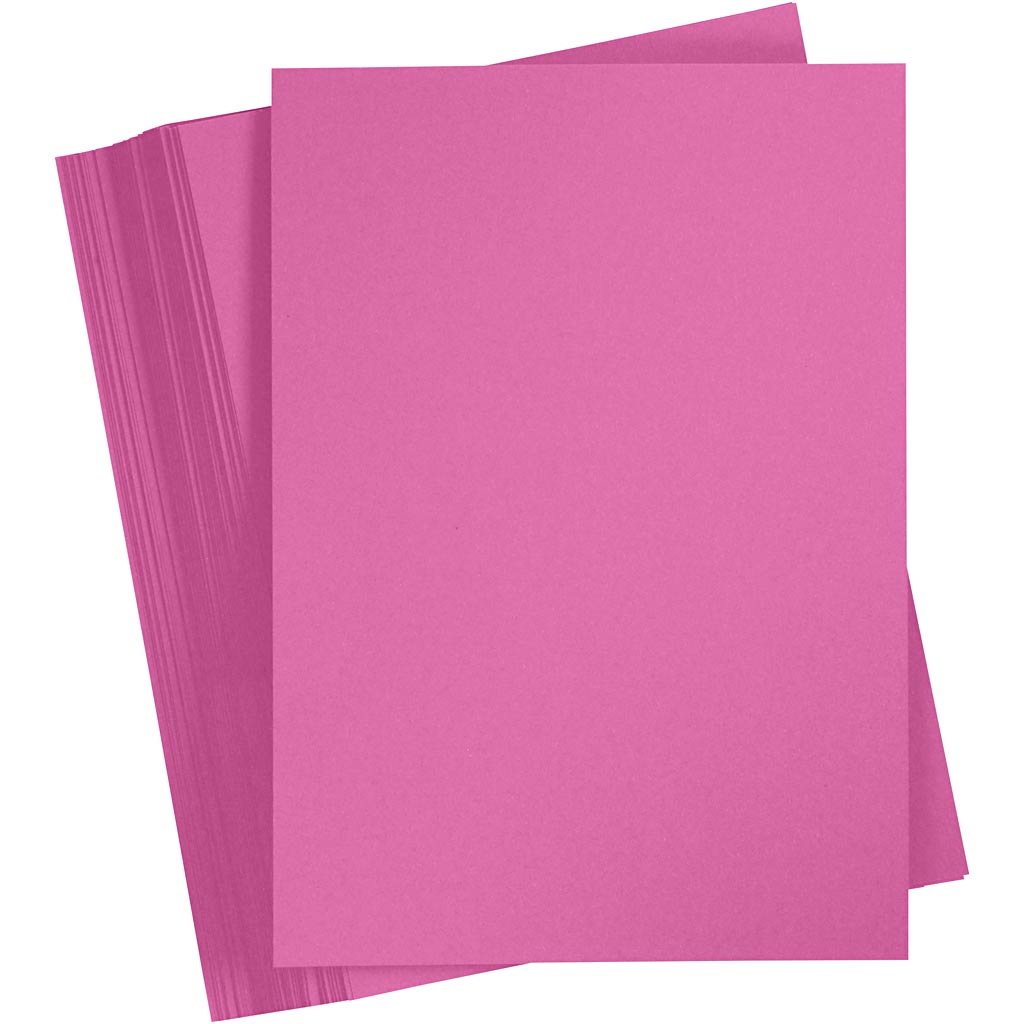 Card, A4, sheet 210x297 mm, 180 g, pink, 100 sheet