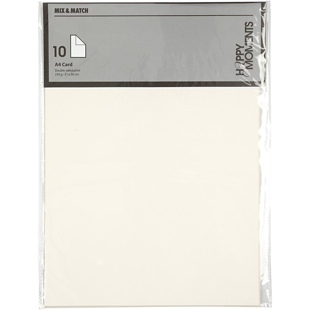 Card, off-white, A4 210x297 mm, 250 g, 10sheets [HOB-219021]