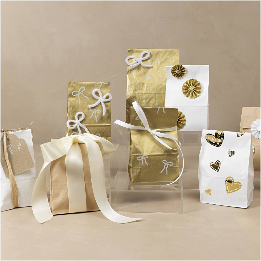 Paper Bag, H: 27 cm, size 9x15 cm, 50 g, brown, 100 pc/ 1 pack [HOB-23392]