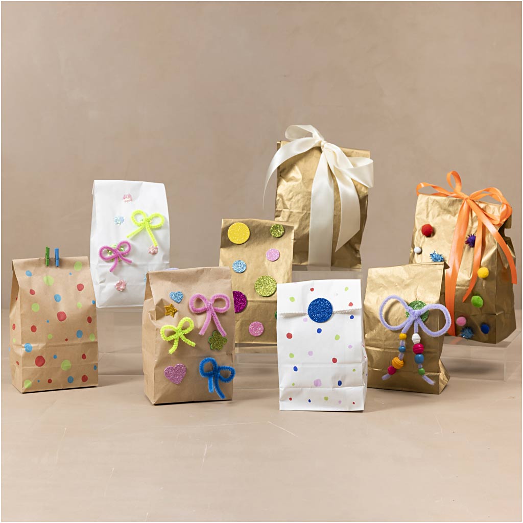 Paper Bag, H: 27 cm, size 9x15 cm, 46 g, white, 100 pc/ 1 pack [HOB-23394]