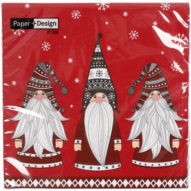 Napkins, Gnomes, size 33x33 cm, 20 pc/ 1 pack [HOB-234725]