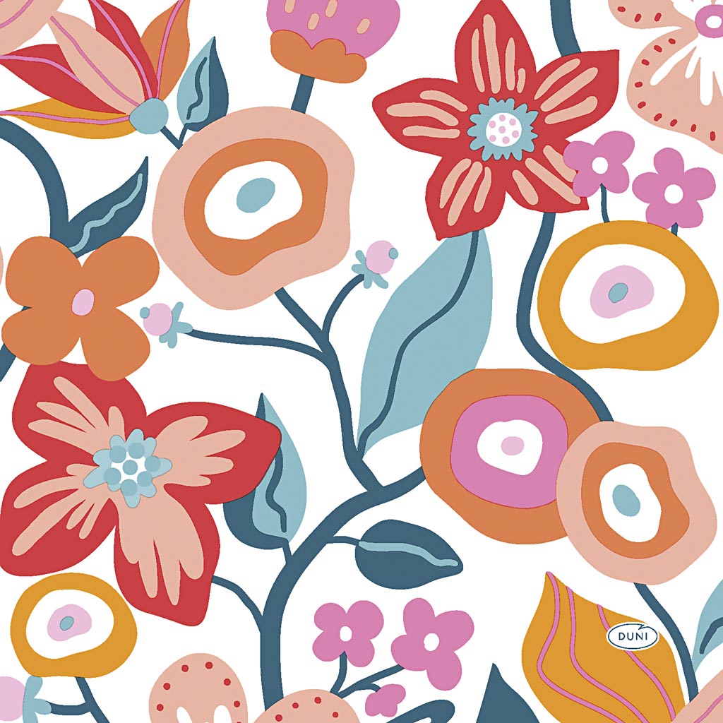 Napkins, flowers, size 33x33 cm, 20 pc