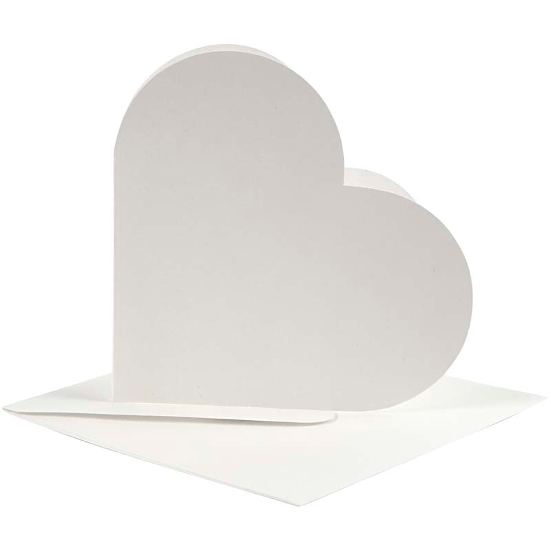 Heart-Shaped Cards , card size 12,5x12,5 cm, envelope size 13,5x13,5 cm, off-white, 10 set