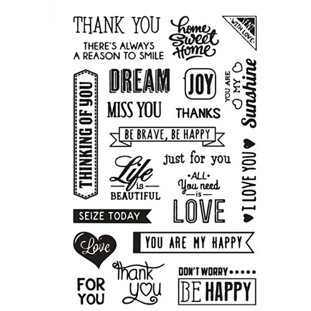 Clear Stamps, English words, sheet 11x15,5 cm, 1 sheet