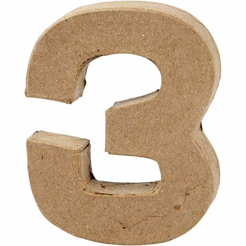 Number, 3, H: 10 cm, W: 8 cm, thickness 1,7 cm, 1 pc [HOB-26670]