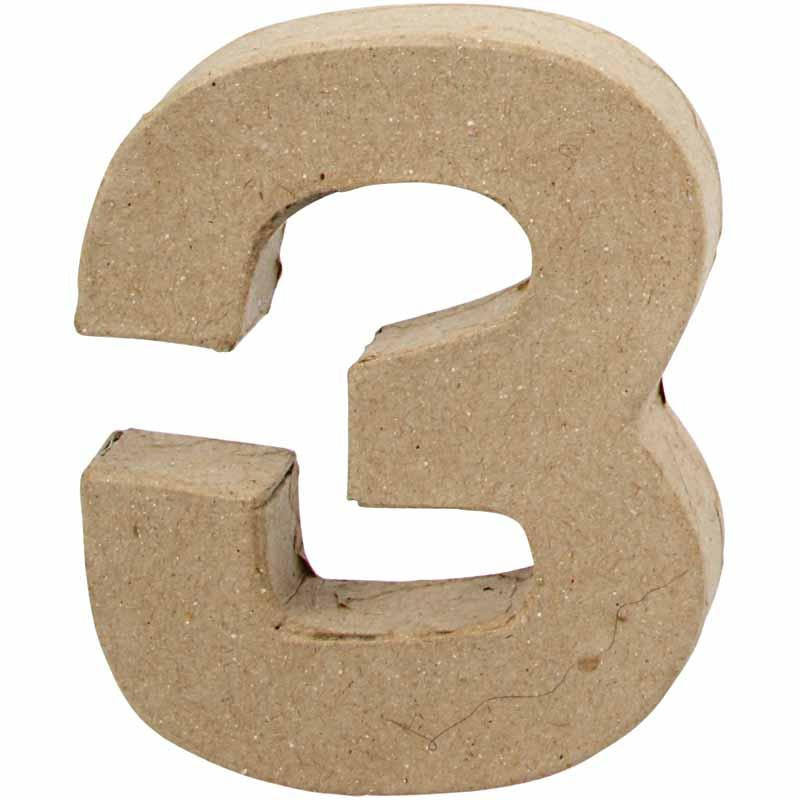 Number, 3, H: 10 cm, W: 8 cm, thickness 1,7 cm