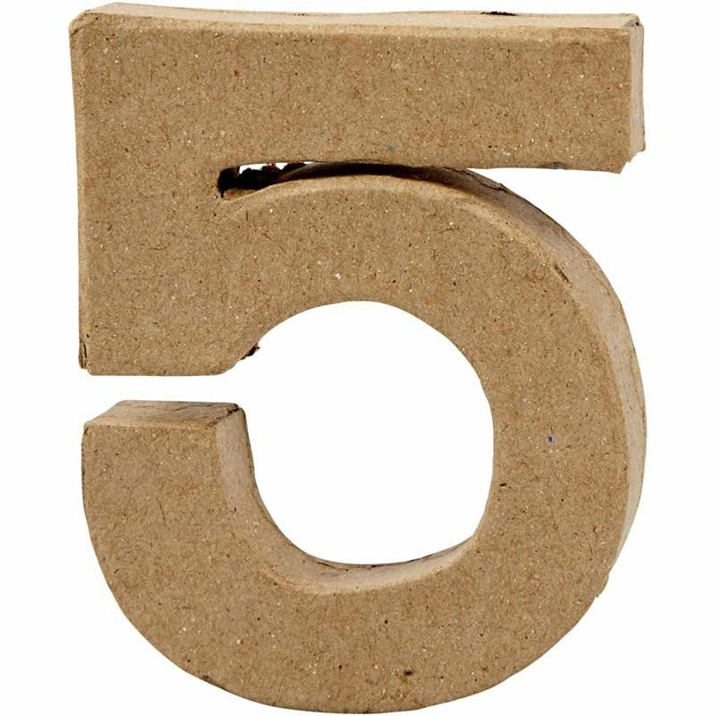 Number, 5, H: 10 cm, W: 8,5 cm, thickness 1,7 cm, 1 pc [HOB-26672]