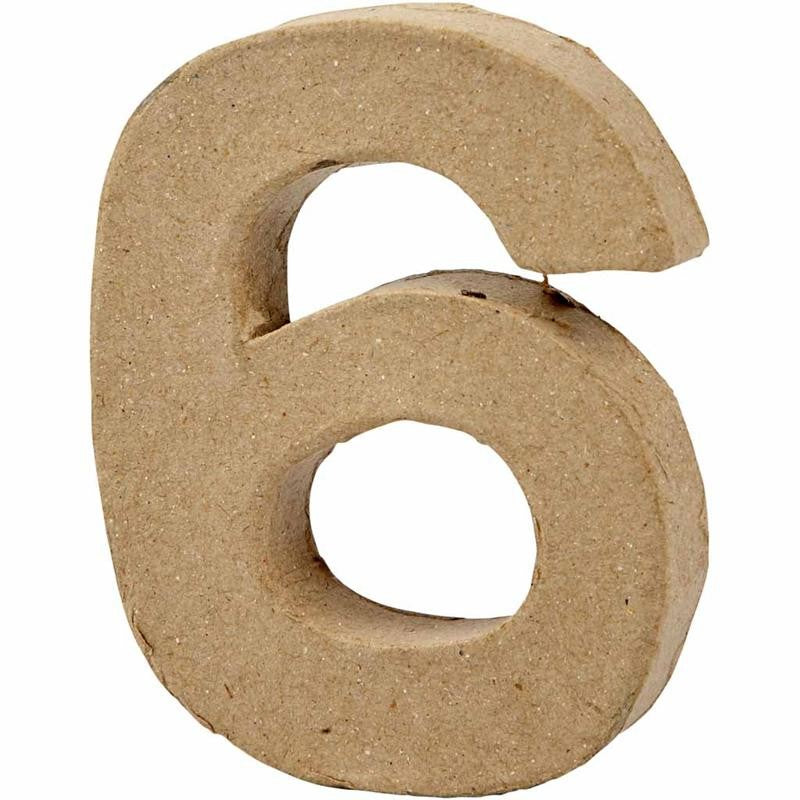 Number, 6, H: 10 cm, W: 8,2 cm, thickness 1,7 cm, 1 pc [HOB-26673]
