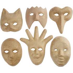 Masks, H: 12-21 cm, 6 pc/ 1 pack [HOB-26712]