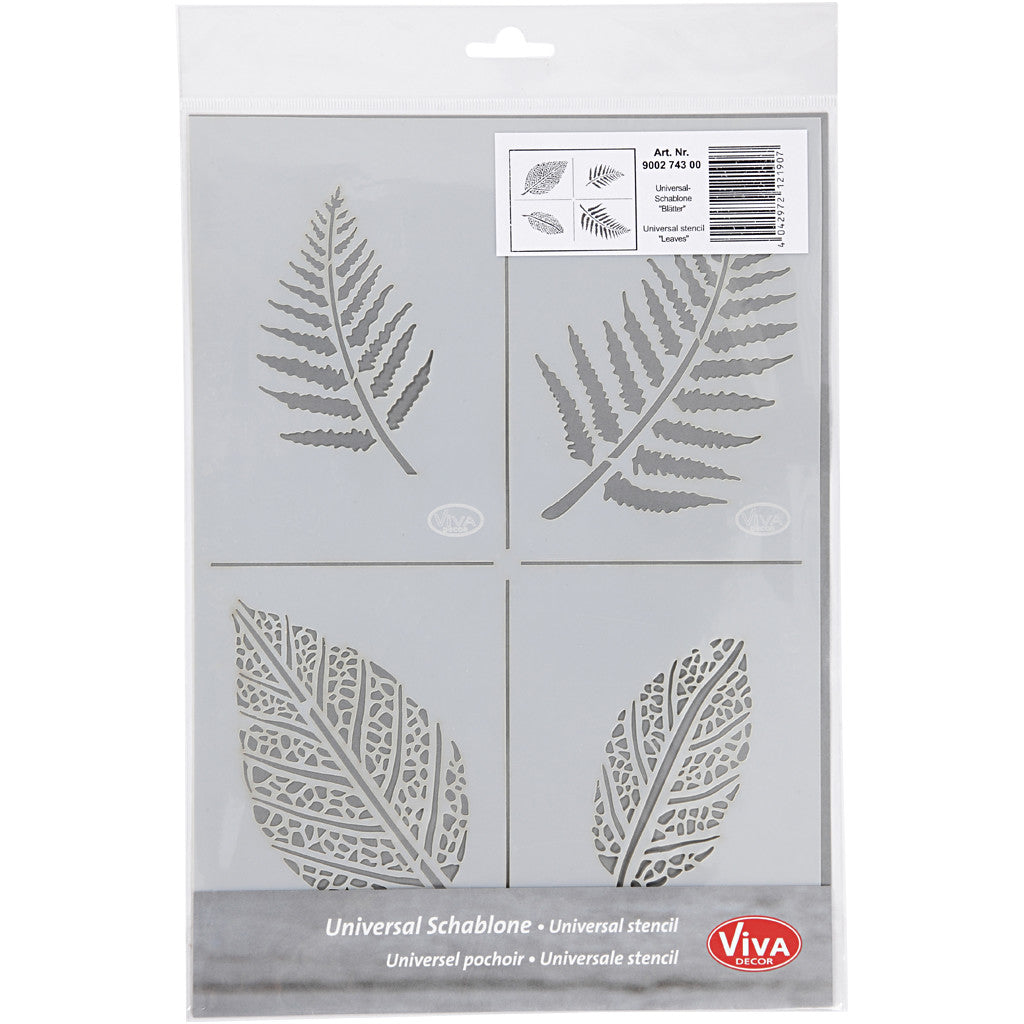 Stencil , leaves, A4, sheet 210x297 mm, 1 pc [HOB-26974]