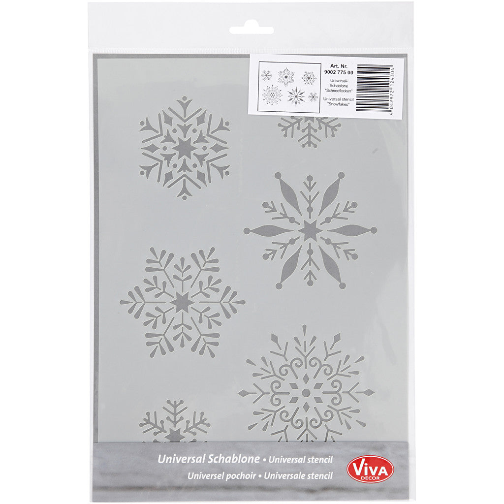 Stencil , snow flake, A4, sheet 210x297 mm, 1 pc [HOB-26977]
