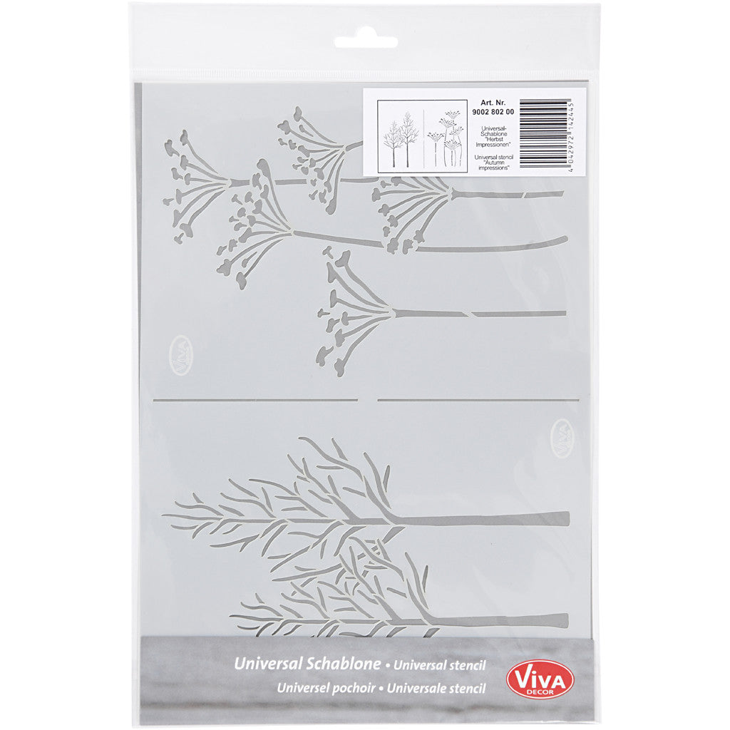 Stencil , autum, A4, sheet 210x297 mm, 1 pc [HOB-26981]
