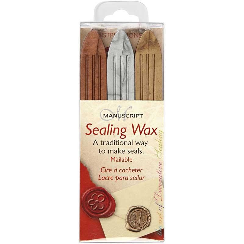 Sealing Wax, gold, silver, bronze, L: 10 cm, 3 pc/ 1 pack [HOB-27026]