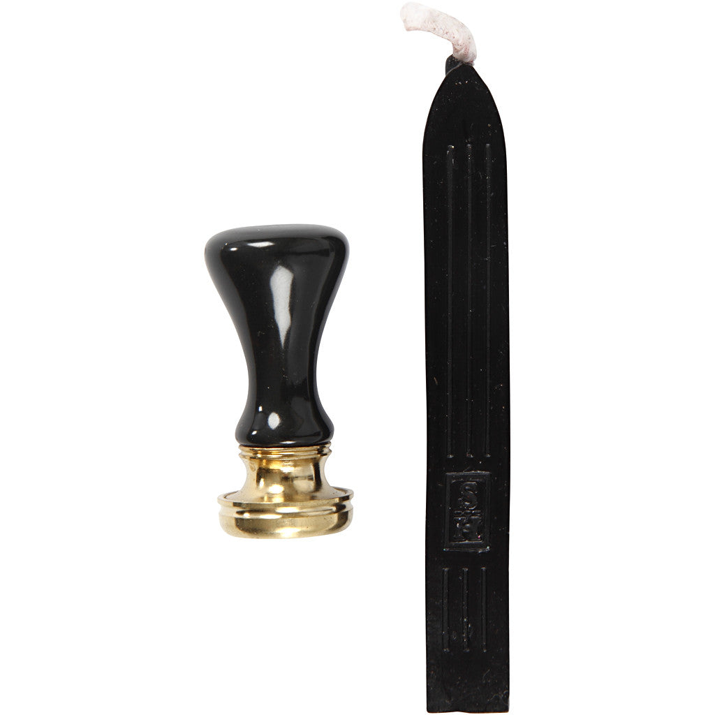 Wax Seal Set, dia. 17 mm, black, 1 set [HOB-270284]