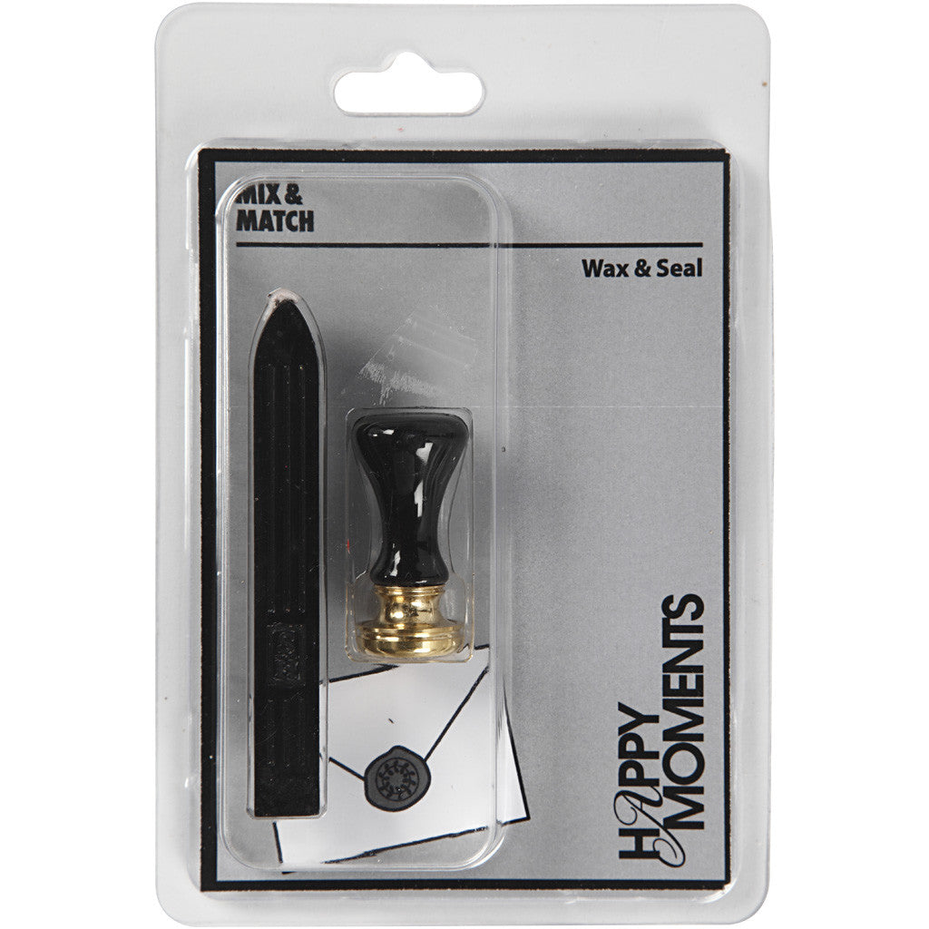 Wax Seal Set, dia. 17 mm, black, 1 set [HOB-270284]
