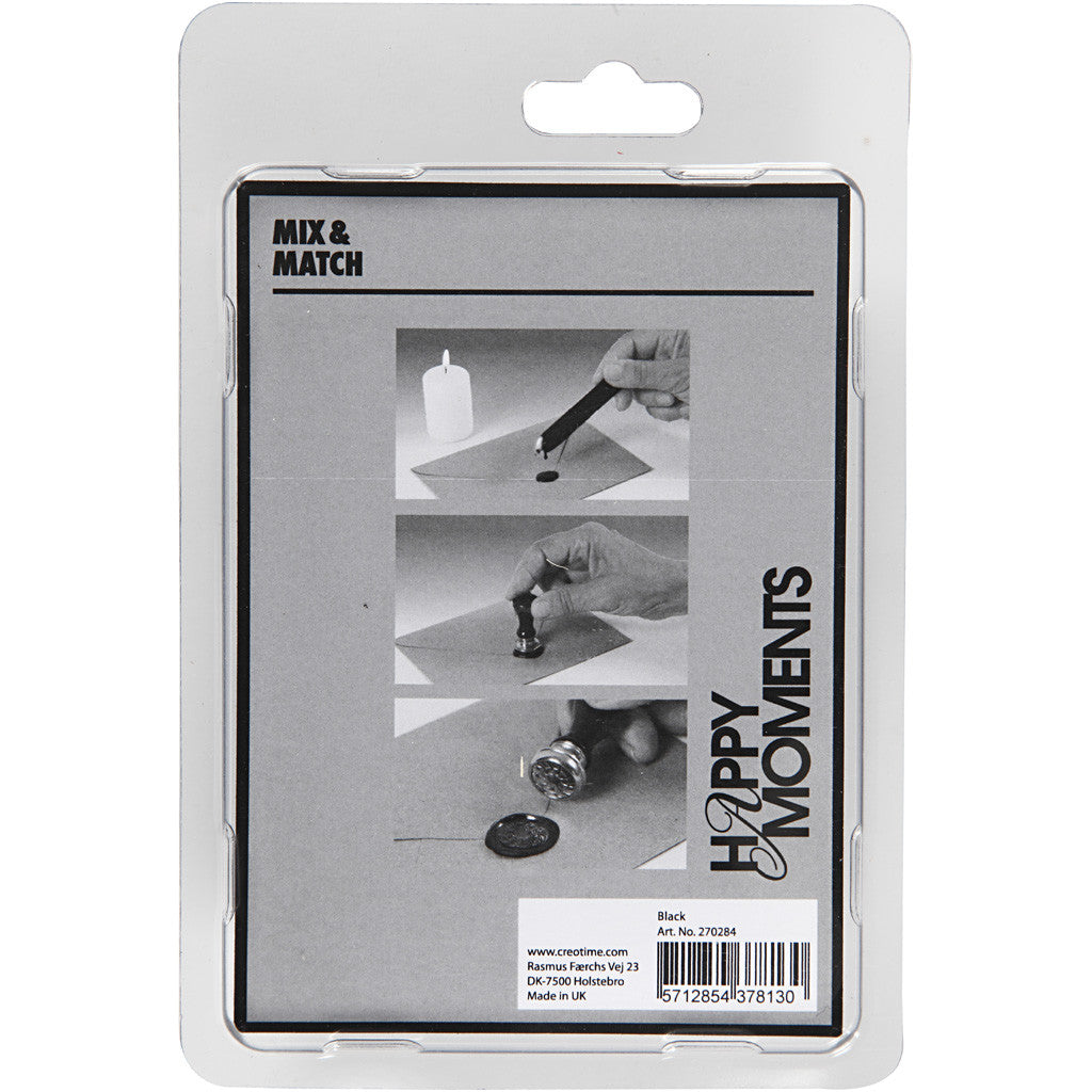 Wax Seal Set, dia. 17 mm, black, 1 set [HOB-270284]