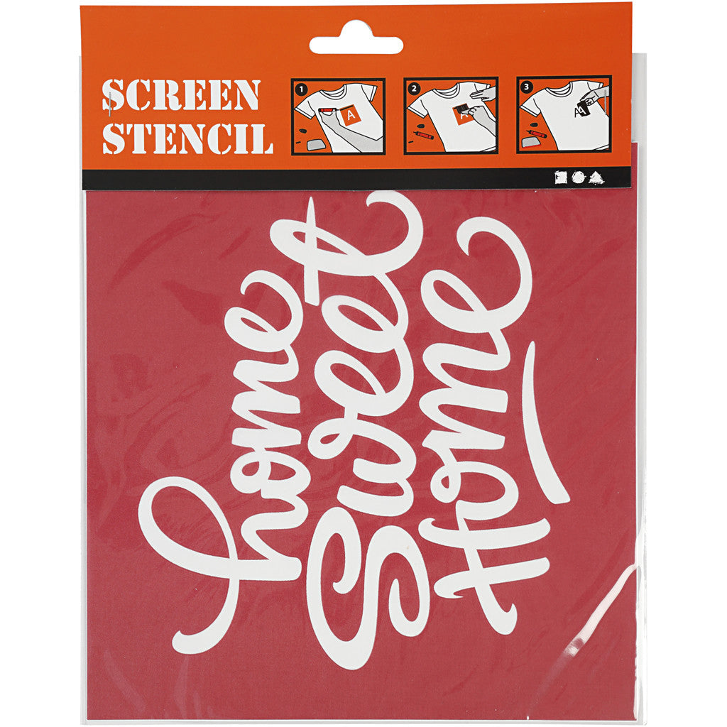 Screen Stencils, home sweet home, sheet 20x22 cm, 1 sheet [HOB-27060]