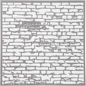 Stencil, brick wall, size 30,5x30,5 cm, thickness 0,31 mm, 1 sheet [HOB-27086]