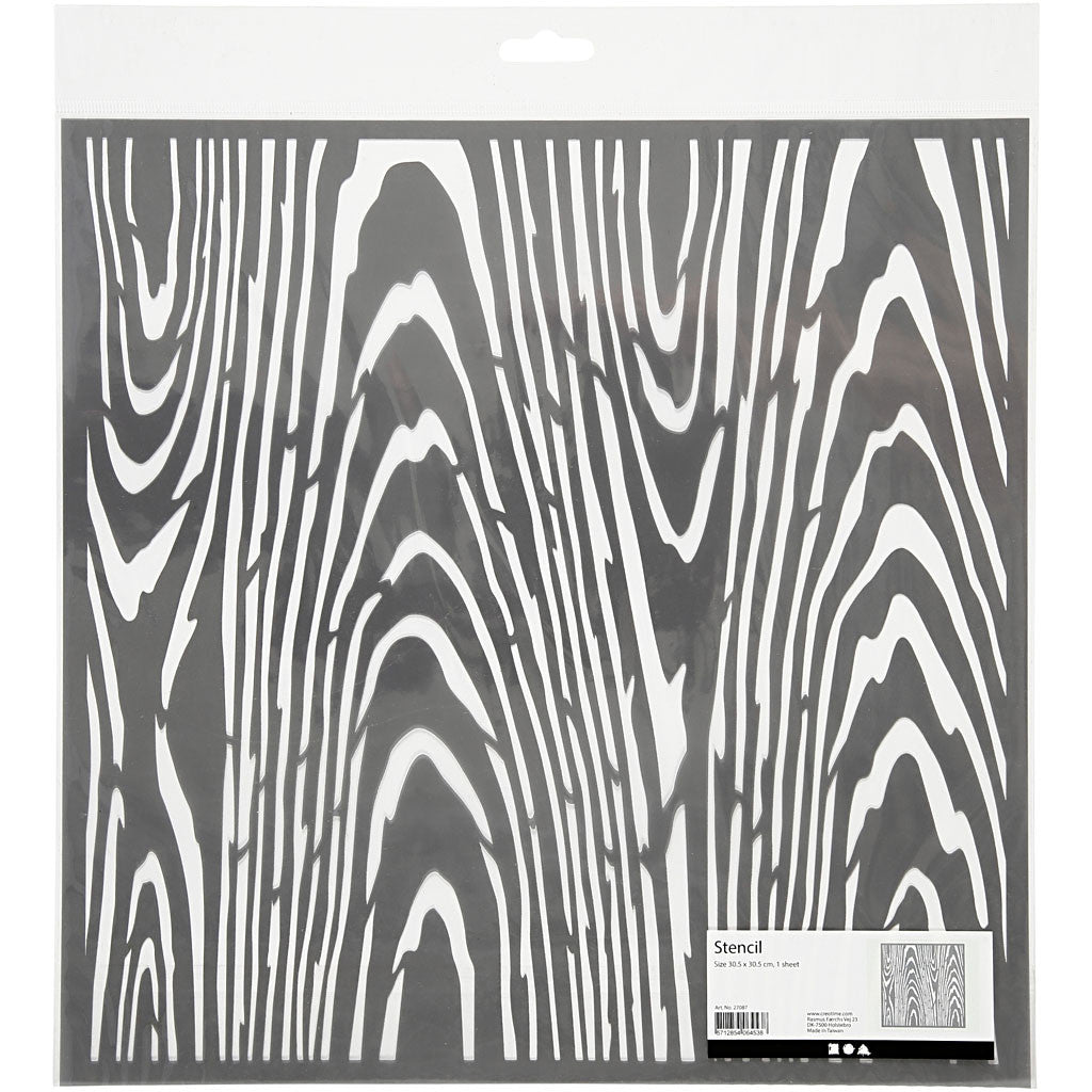 Stencil, wood grain texture, size 30,5x30,5 cm, thickness 0,31 mm, 1 sheet [HOB-27087]