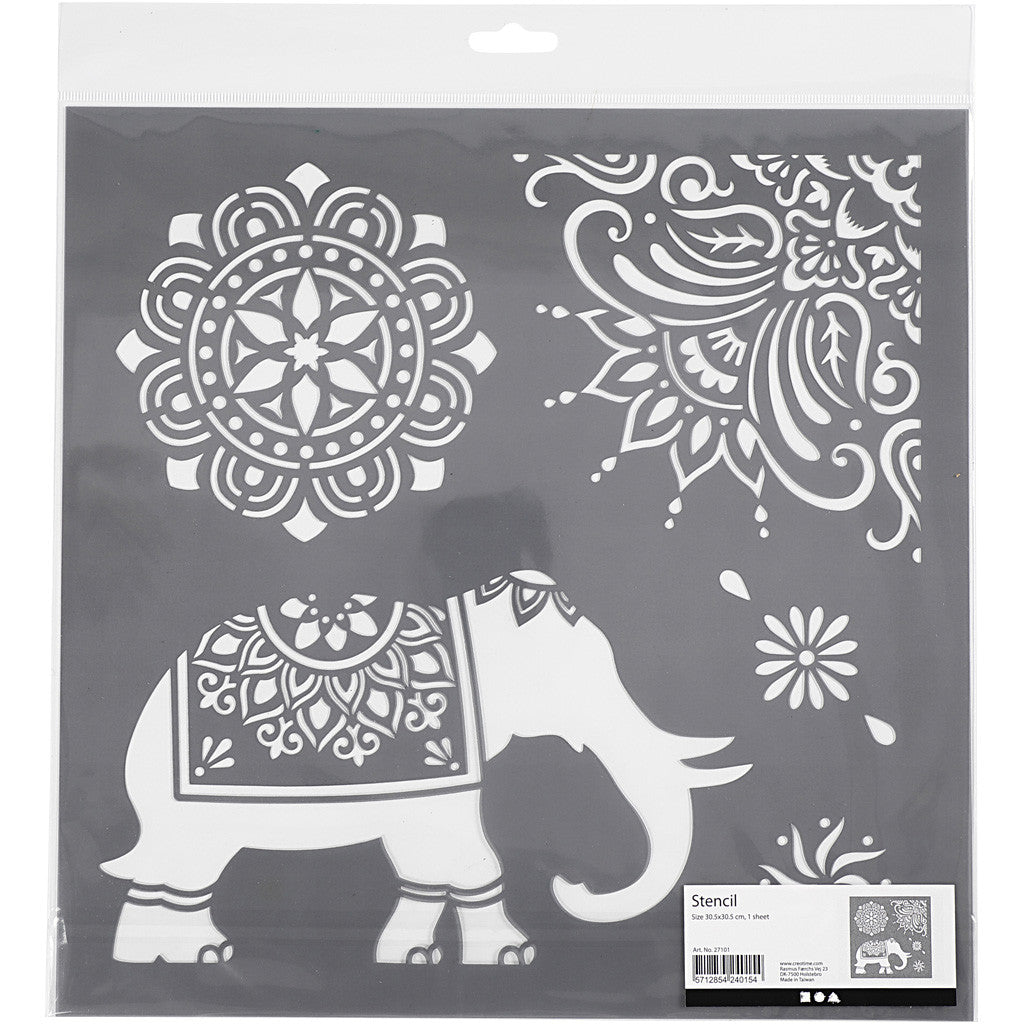 Stencil, ethnic motives, size 30,5x30,5 cm, thickness 0,31 mm, 1 sheet [HOB-27101]