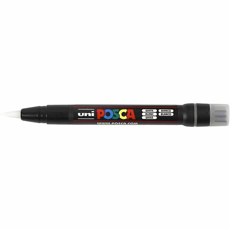 Posca Marker, no. PCF350, line 1-10 mm, brush, white, 1 pc [HOB-271052]