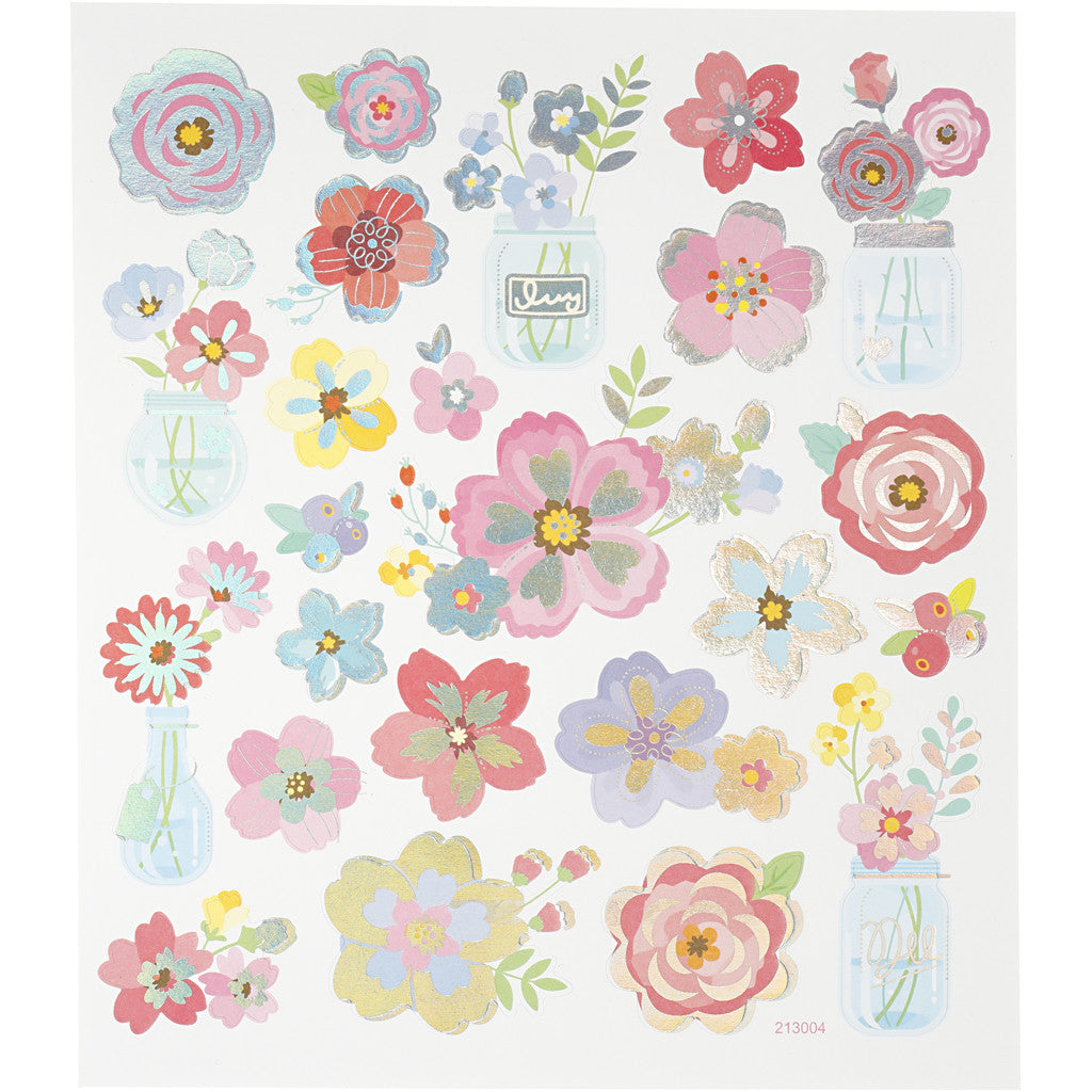 Stickers, spring flowers, sheet 15x16,5 cm, 1 sheet [HOB-27193]