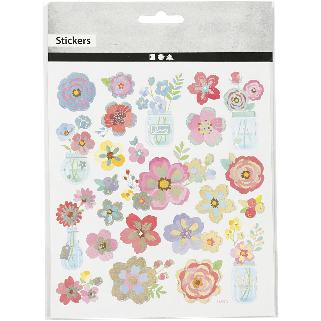 Stickers, spring flowers, sheet 15x16,5 cm, 1 sheet [HOB-27193]