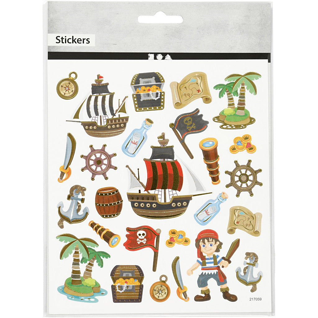 Stickers, pirates, sheet 15x16,5 cm, 1 sheet [HOB-27199]