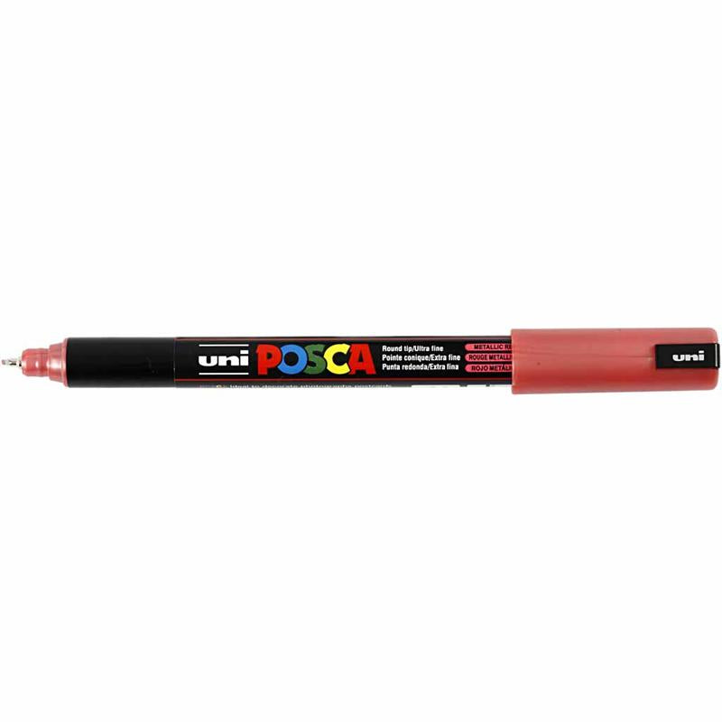 Posca Marker, no. PC-1MR, line 0,7 mm, extra-fine, metallic red, 1 pc [HOB-272860]