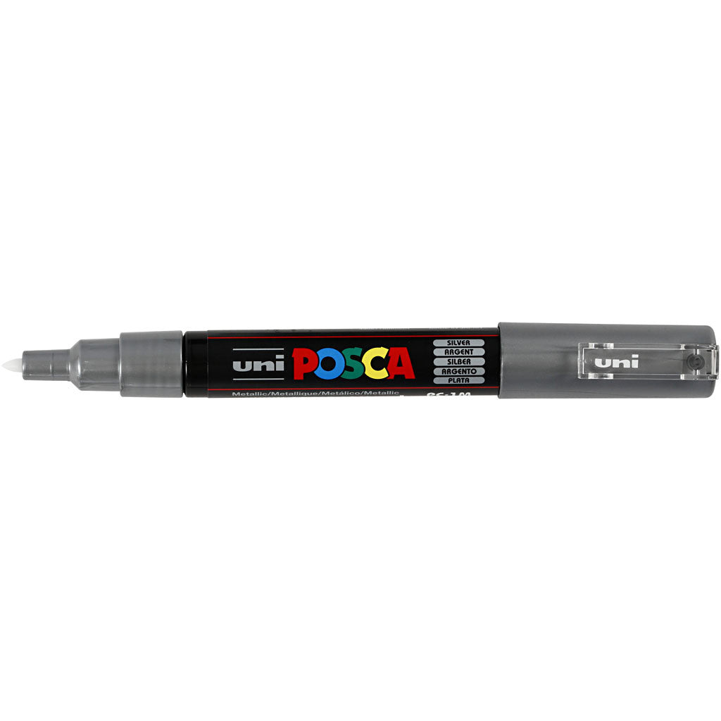 Posca Marker, no. PC-1M, line 0,7 mm, extra-fine, silver, 1 pc [HOB-273805]