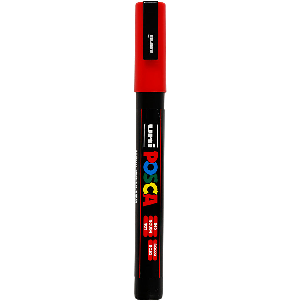 Posca Marker, no. PC-3M, line 0,9-1,3 mm, fine, red