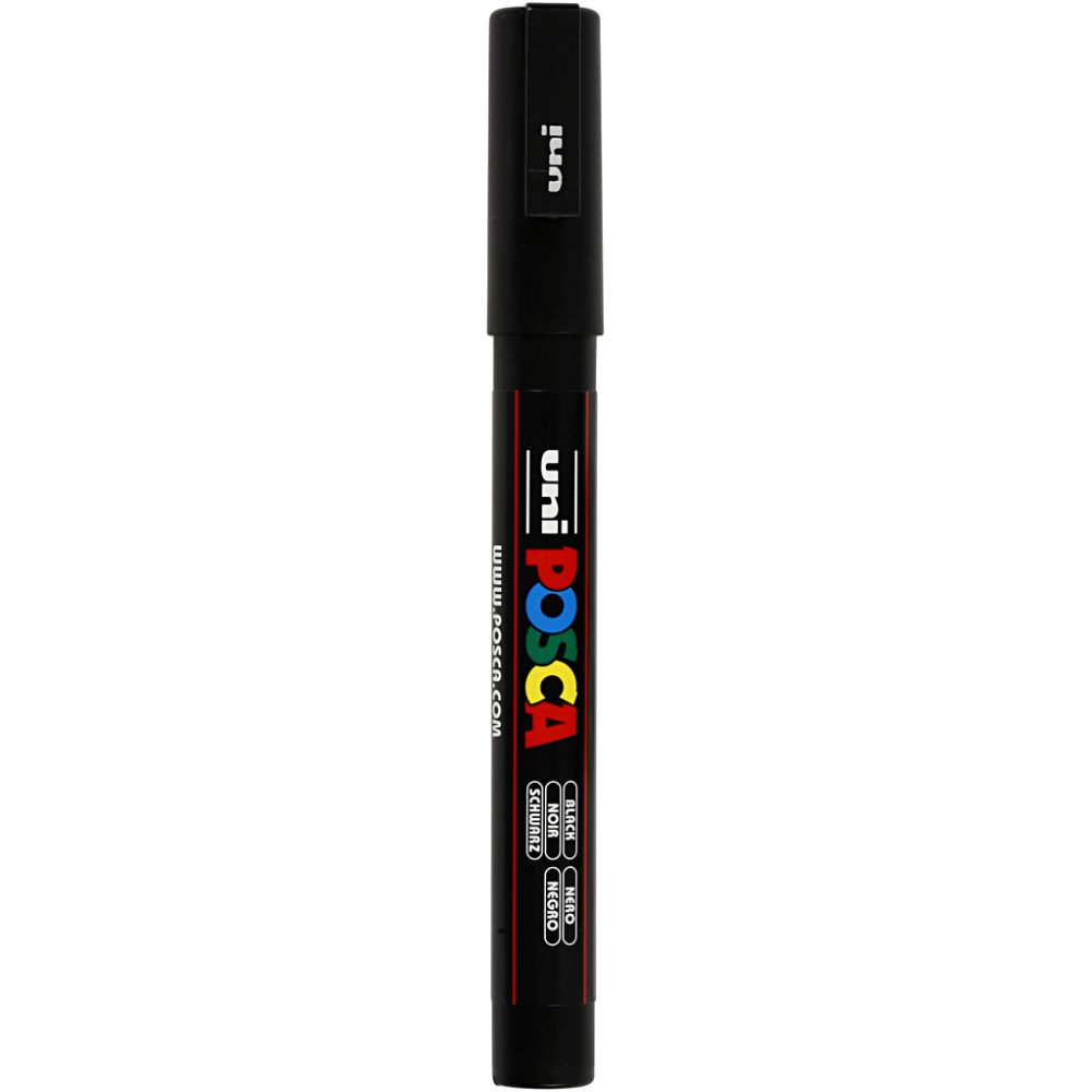 Posca Marker, no. PC-3M, line 0,9-1,3 mm, fine, black, 1 pc [HOB-274046]