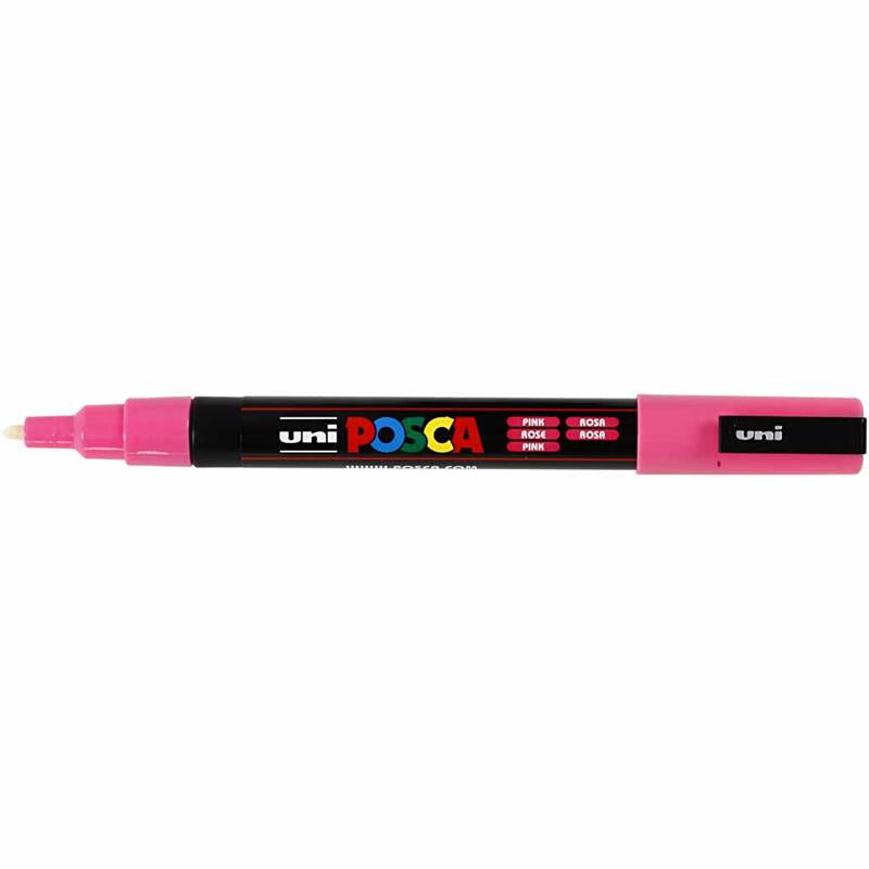 Posca Marker, no. PC-3M, line 0,9-1,3 mm, fine, pink, 1 pc [HOB-274056]