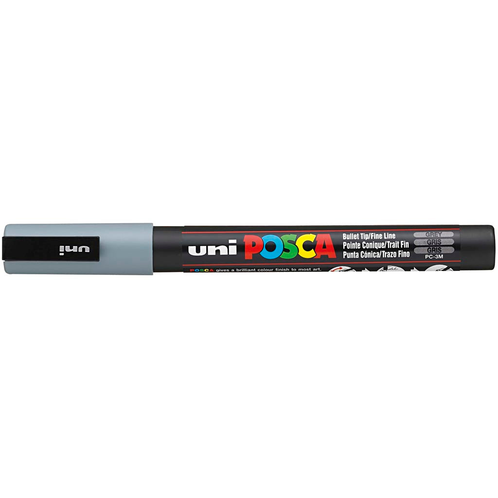 Posca Marker, no. PC-3M, line 0,9-1,3 mm, fine, grey, 1 pc [HOB-274095]