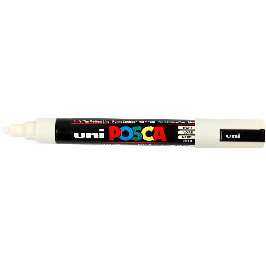 Posca Marker, no. PC-5M, line 2,5 mm, medium, ivory, 1 pc [HOB-276019]
