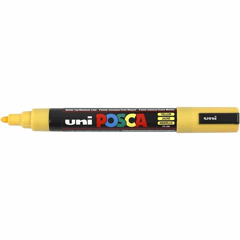 Posca Marker, no. PC-5M, line 2,5 mm, medium, yellow, 1 pc [HOB-276044]