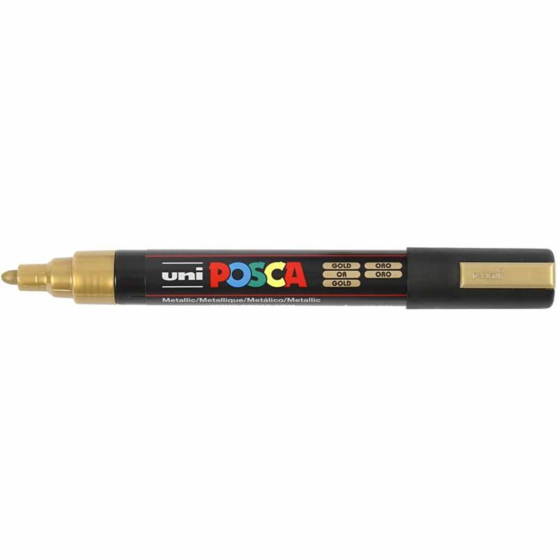 Posca Marker, no. PC-5M, line 2,5 mm, medium, gold, 1 pc [HOB-276810]