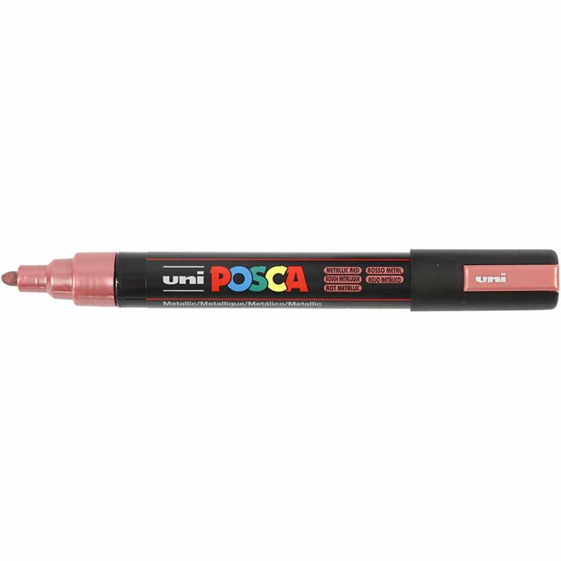Posca Marker, no. PC-5M, line 2,5 mm, medium, metallic red, 1 pc [HOB-276860]