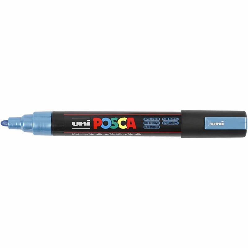Posca Marker, no. PC-5M, line 2,5 mm, medium, metallic blue, 1 pc [HOB-276880]