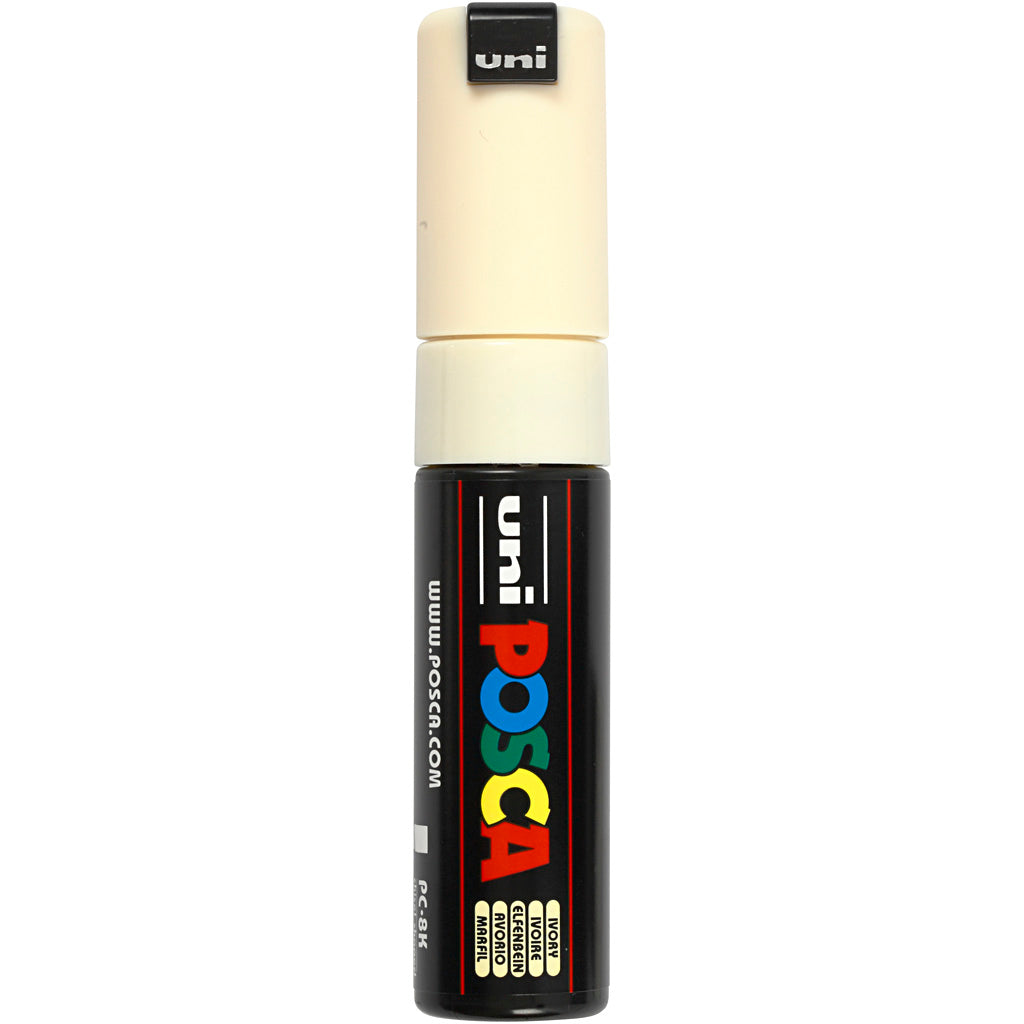 Posca Marker, no. PC-8K, line 8 mm, broad, ivory